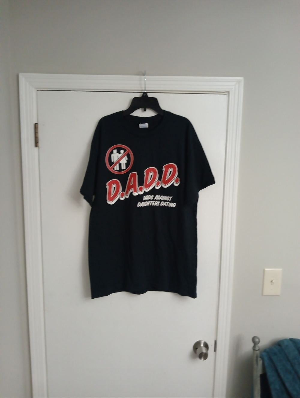 Gildan Black D.A.D.D. Graphic Tee with Red & White Print